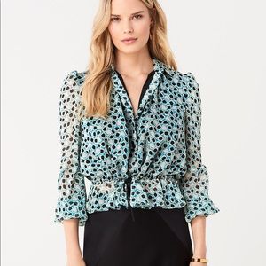 NWT diane von furstenberg Pilla Chiffon Blouse